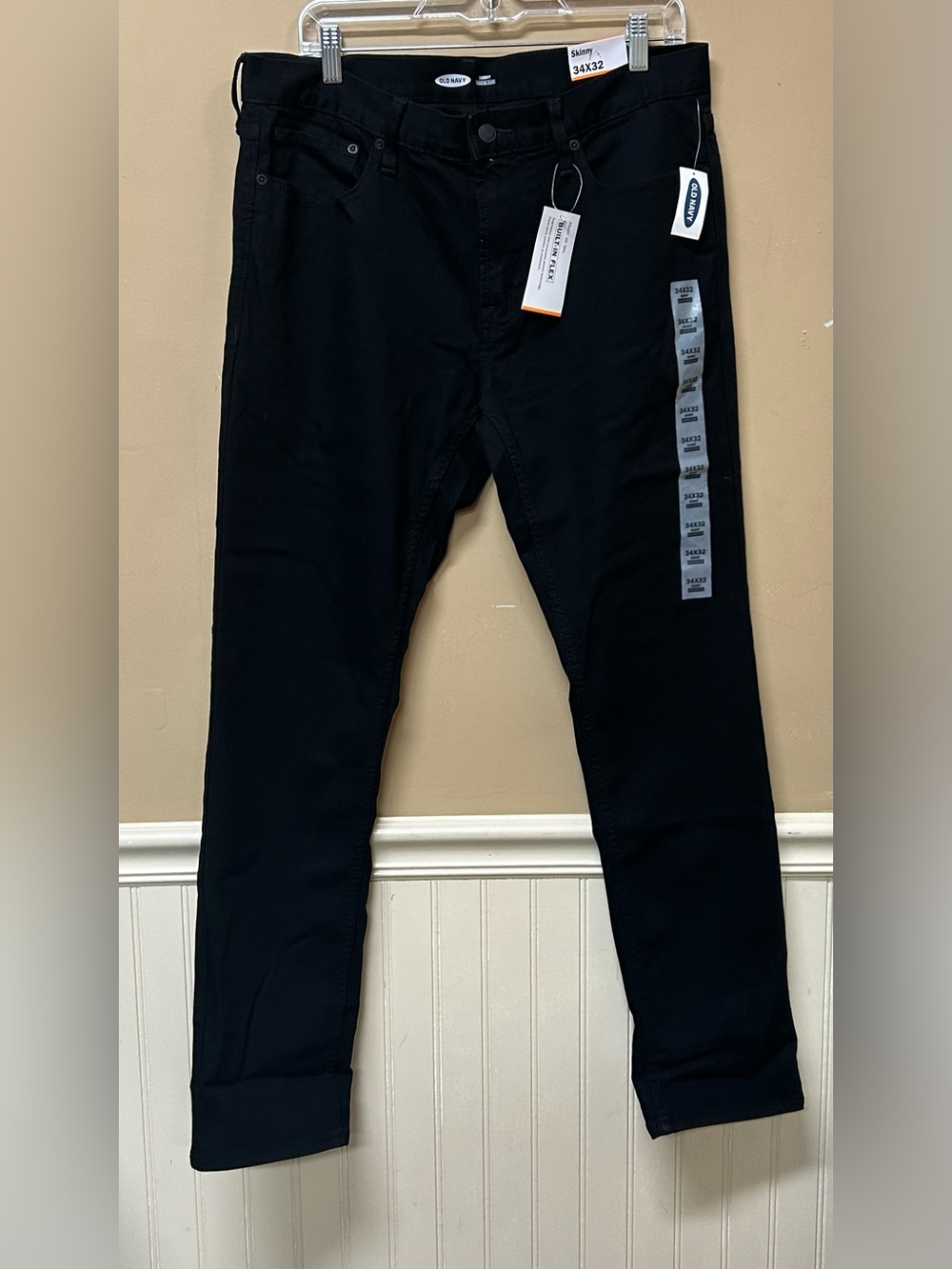 Old Navy Jeans Men 34x32 Black Skinny Fit Built-in Flex  NWT